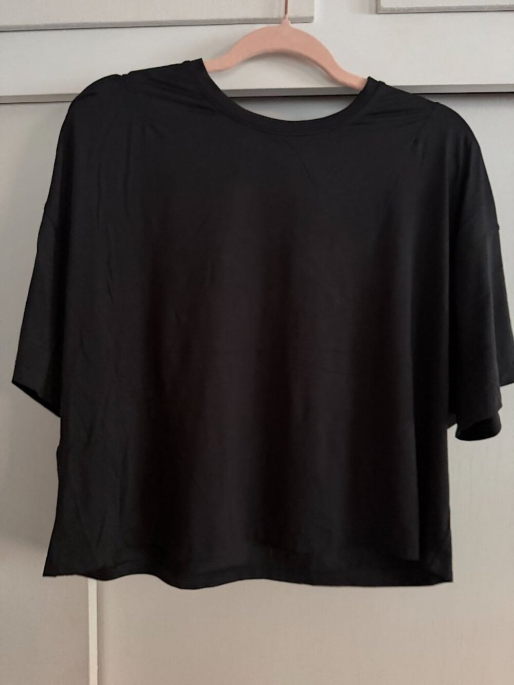 Lululemon black fast and free race length t-shirt black sz 12